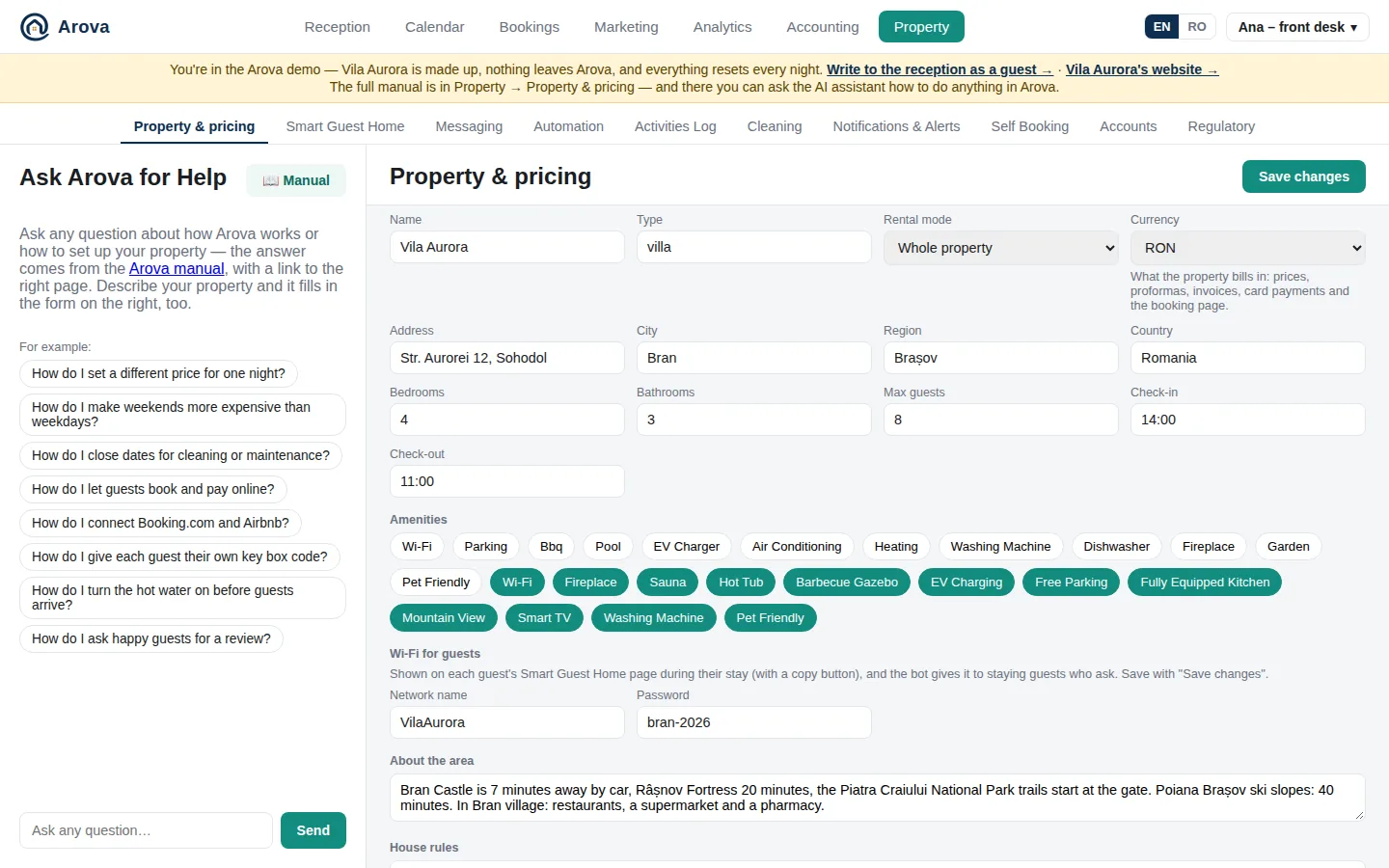 Property & pricing