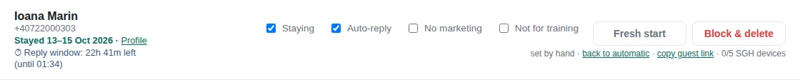 The switches in a conversation's header